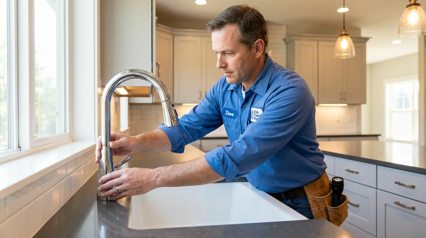 Kitchen faucet installation by Johns Plumbing LLC in Ridgely